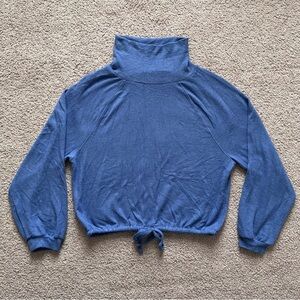 Anthropologie Blue Turtleneck Sweatshirt Womens Size S Elevated Cozy Loungewear